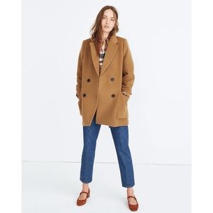 Madewell Double-Breasted Camel Brown Pea Coat